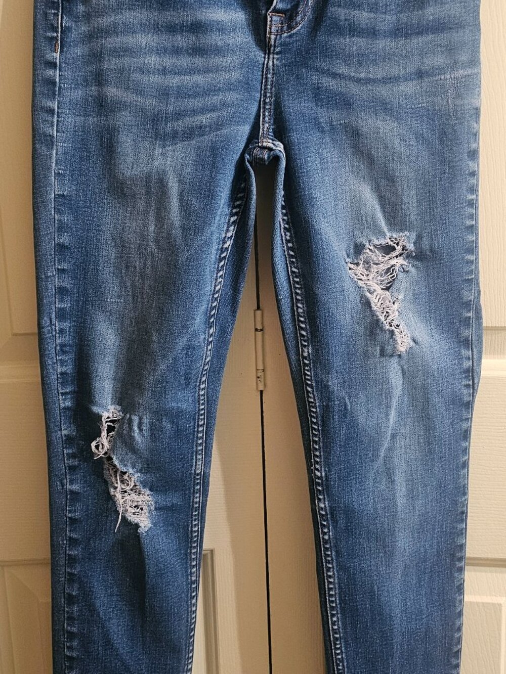 Vigoss High Rise Distressed Skinny Jeans W27 L29 Raw Hem